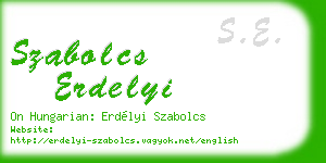 szabolcs erdelyi business card